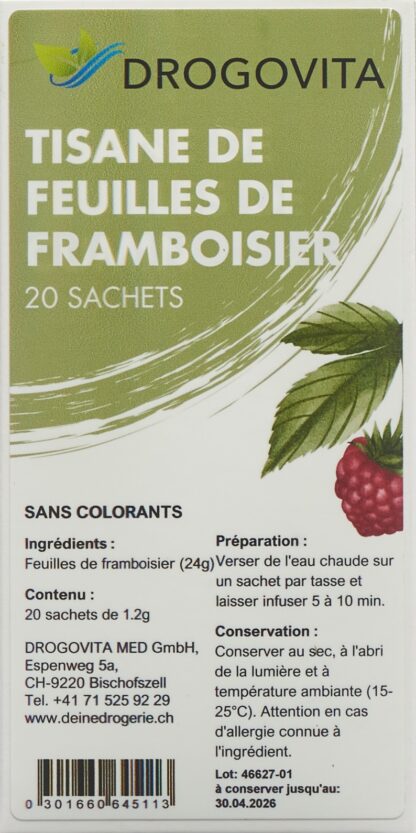 DROGOVITA tisane feuilles framboisier sach 20 pce - immagine 2