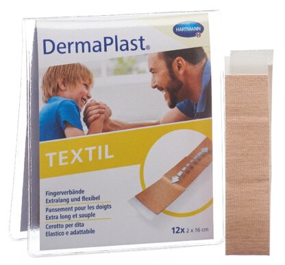 DERMAPLAST Textil pans doigts 2x16cm chai 12 pce - immagine 3