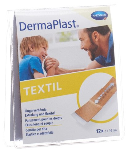 DERMAPLAST Textil pans doigts 2x16cm chai 12 pce - immagine 2