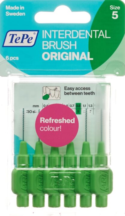 TEPE Interdental Brush 0.8mm vert blist 6 pce