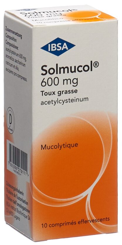 SOLMUCOL toux grasse cpr eff 600 mg 10 pce - immagine 4