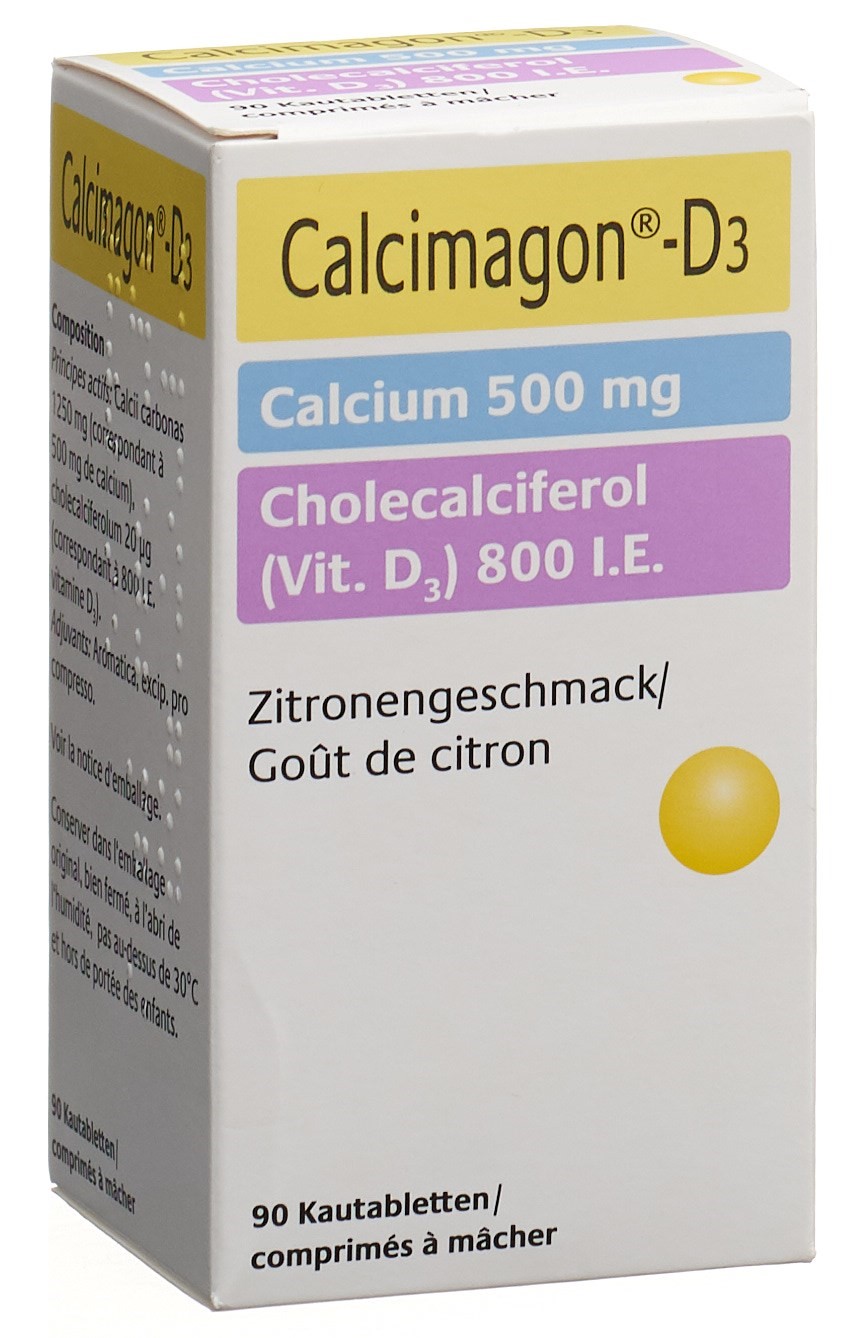CALCIMAGON D3 cpr croquer 500/800 citron 90 pce - immagine 2