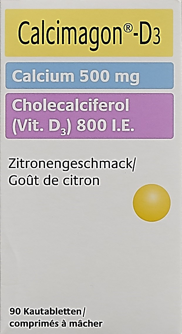 CALCIMAGON D3 cpr croquer 500/800 citron 90 pce