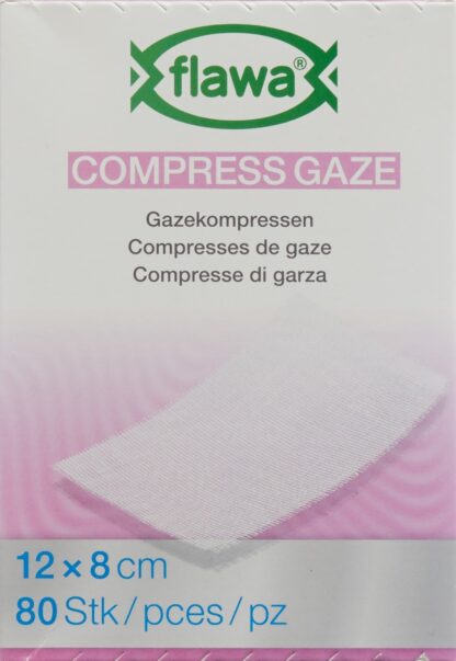FLAWA compresse gaze coup 8x12cm réd germ 80 pce
