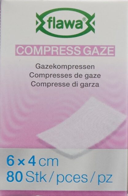 FLAWA compresse gaze coup 4x6cm réd germ 80 pce