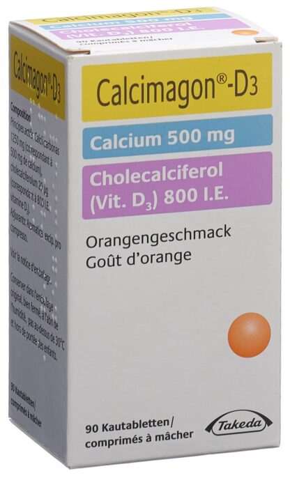 CALCIMAGON D3 cpr croquer 500/800 orange 90 pce - immagine 2