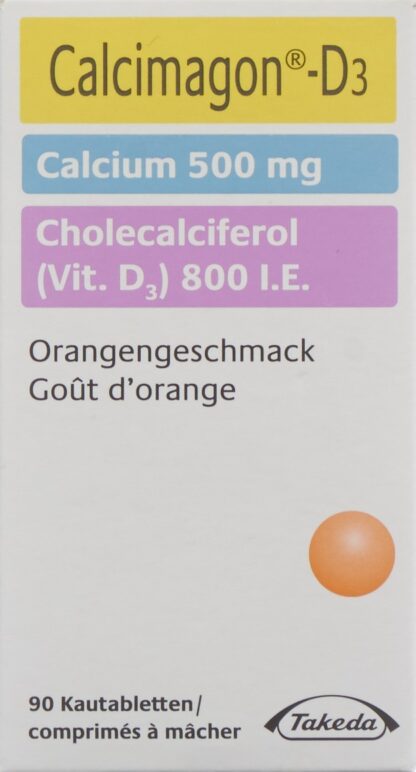 CALCIMAGON D3 cpr croquer 500/800 orange 90 pce