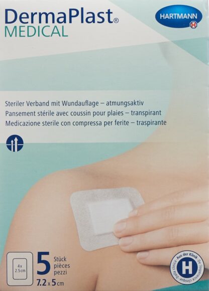DERMAPLAST Medical pans non-tissé 7.2x5cm 5 pce