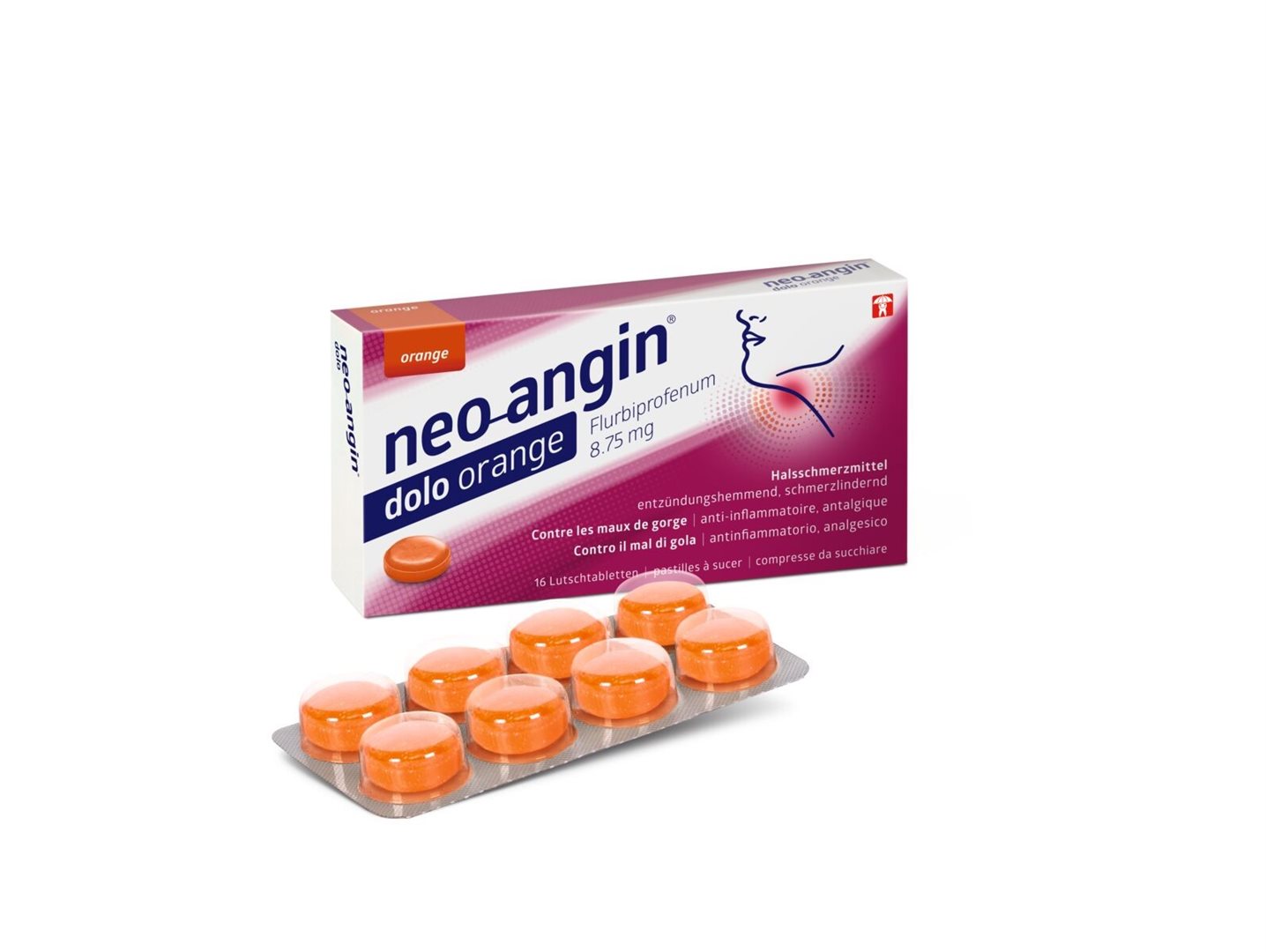 NEO-ANGIN dolo cpr sucer 8.75 mg orange 16 pce - immagine 2