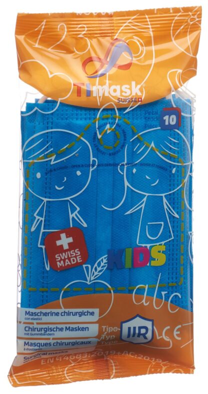 TIMASK Masque médic jet type IIR KIDS turq 10 pce - immagine 2