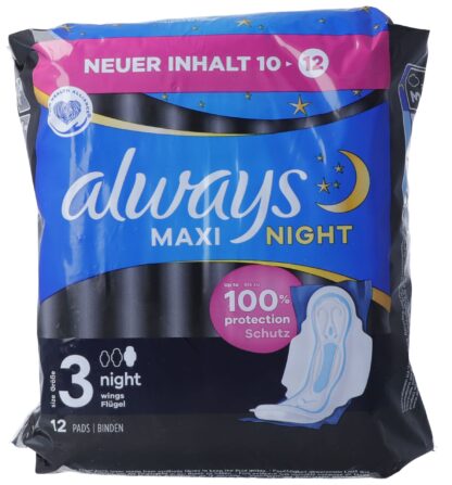 ALWAYS Maxi serviettes hygiéniq Night aile 12 pce