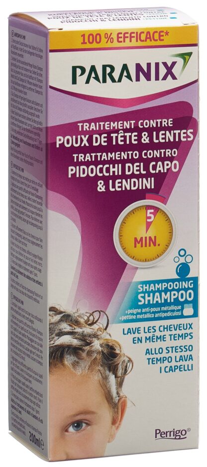 PARANIX 5 minutes shampoo 200 ml + peigne - immagine 4