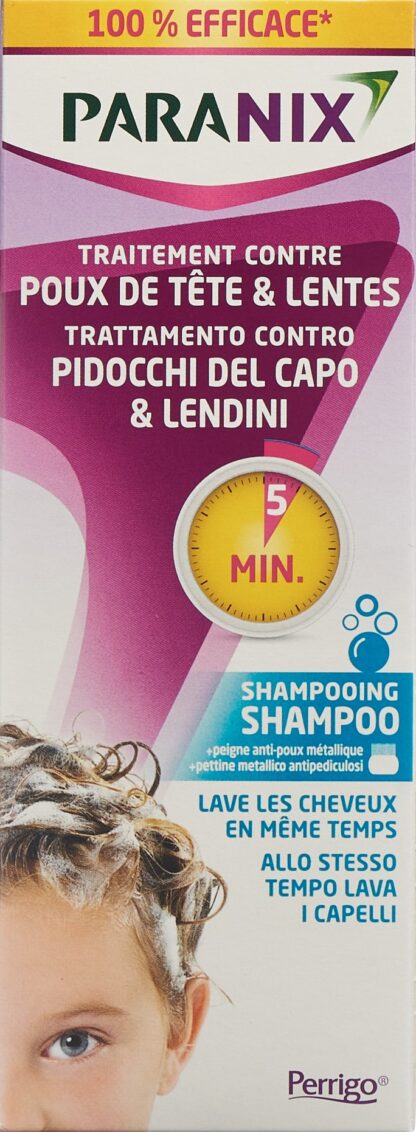 PARANIX 5 minutes shampoo 200 ml + peigne - immagine 2