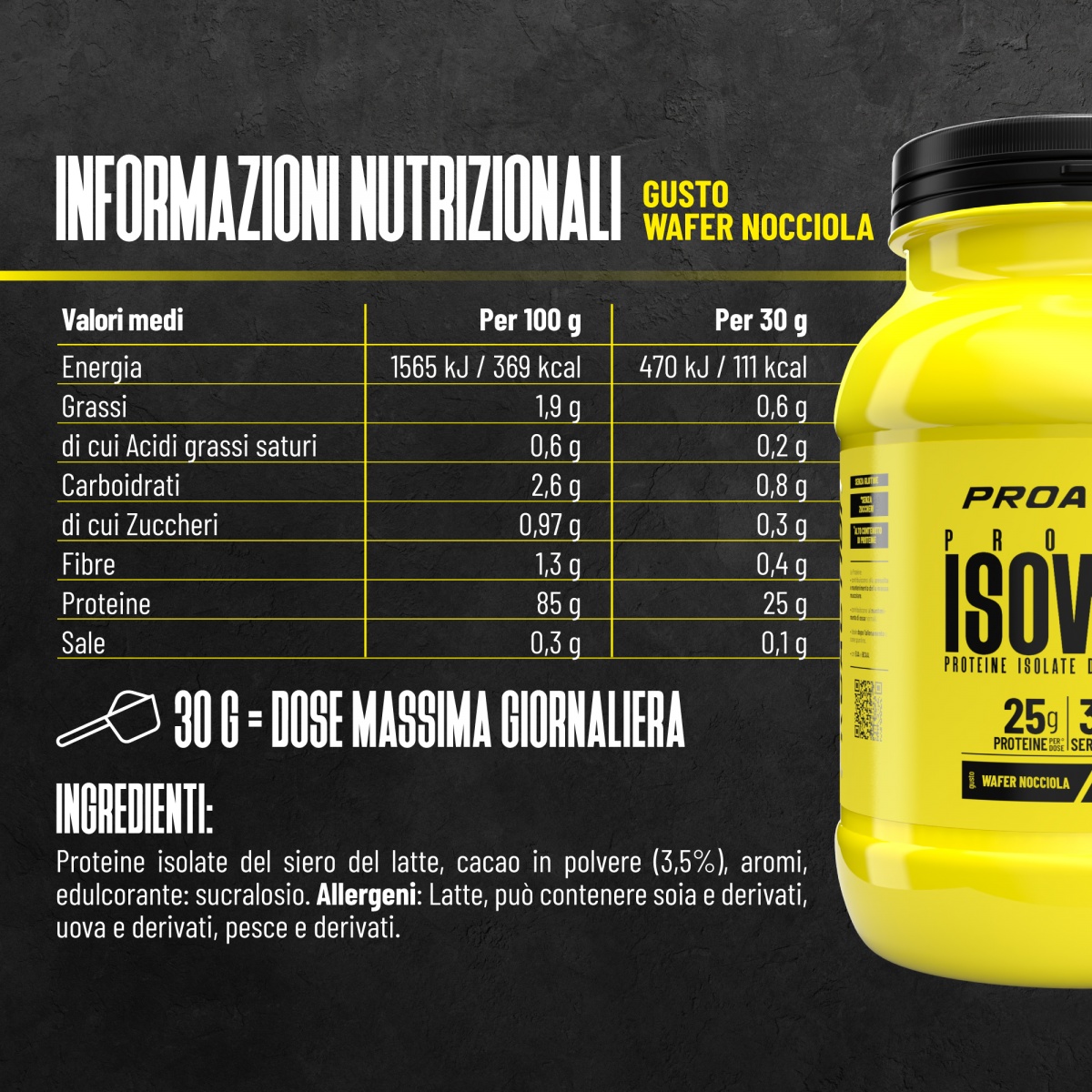 PROACTION Isowhey Wafer Nocciola 900g - immagine 2