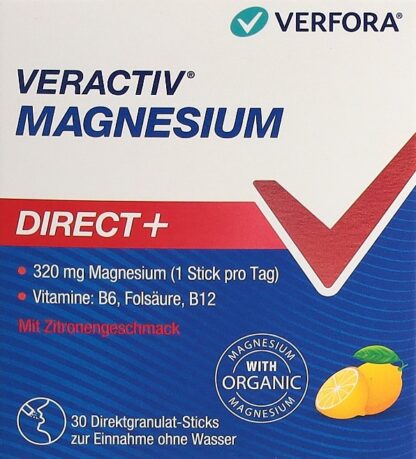 VERACTIV Magnesium Direct+ citron stick 30 pce