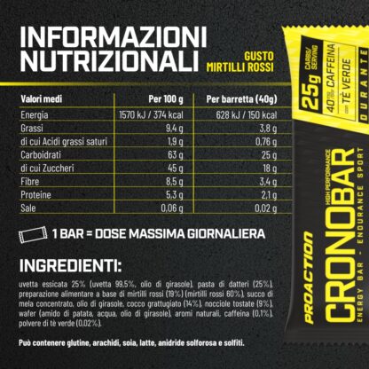PROACTION Crono Bar Mirtilli rossi 40g - immagine 2