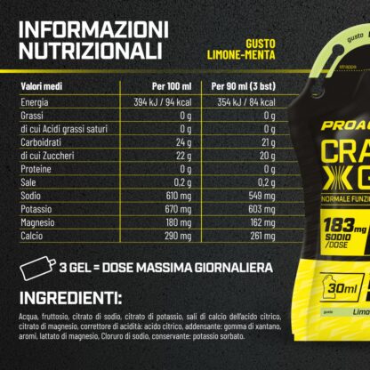 PROACTION CRAMP-X GEL Limone-Menta 3 Bust 90 ml - immagine 2