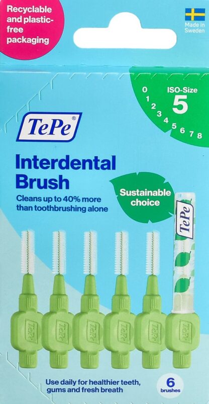TEPE Interdental Brush 0.8mm vert 6 pce