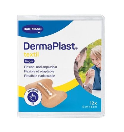 DERMAPLAST TEXTIL pans doigts 5x6cm élast 12 pce