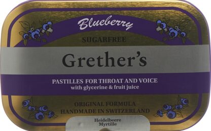GRETHERS Blueberry pastilles sans sucre 110 g