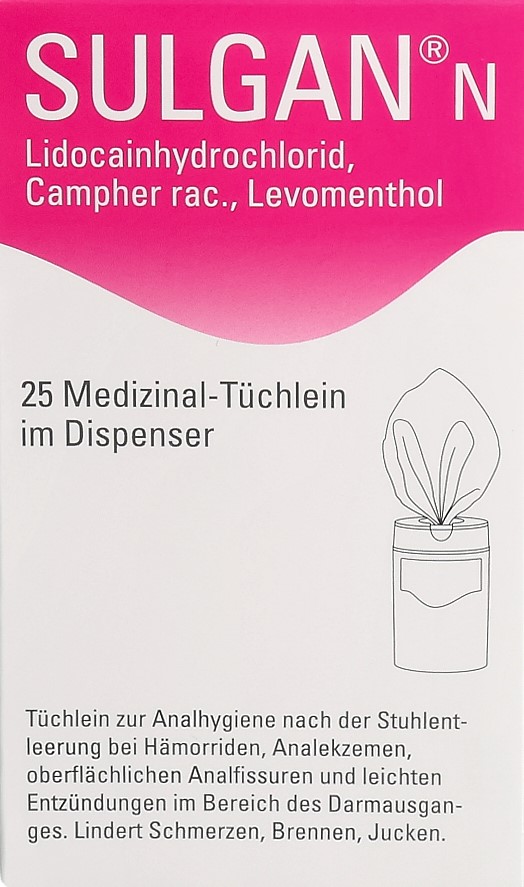 SULGAN-N lingettes médicinales en dispens 25 pce